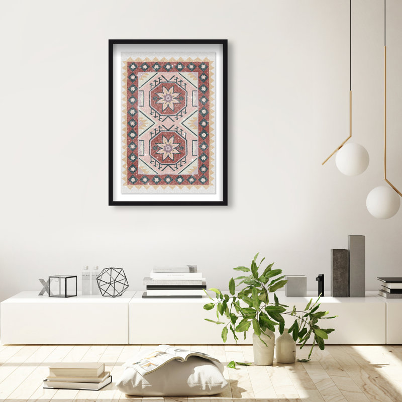 Daylight Damask Print by Oliver Gal, 37.5"H x 25.5"W, Black Shadowbox