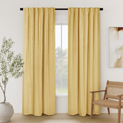 Kaori Chenille Room Darkening Single Curtain Panel