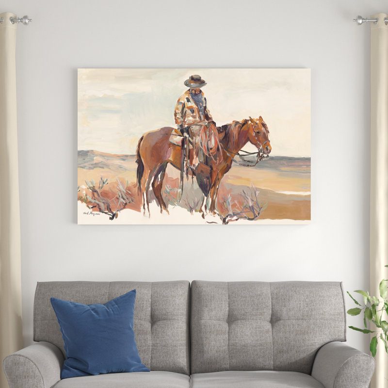 Western Rider Warm, H 24 po x l 36 po, Non, Toile tendue