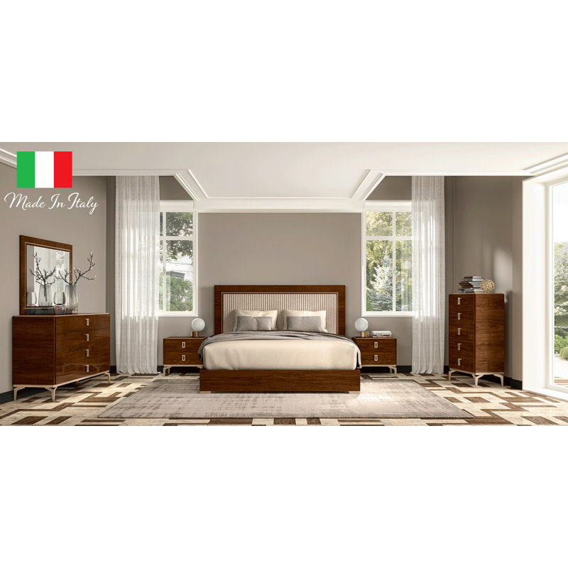 Valencia 6-piece King Bedroom Set, 5 Pcs: Bed, 2 Nightstands, Dresser, Mirror, Queen