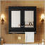 Armoire de salle de bain 3 en 1, fixation murale 30 po avec tablettes réglables, portes à fermeture en douceur et miroir haute définition pour le rangement et le meuble-lavabo-1455895641
