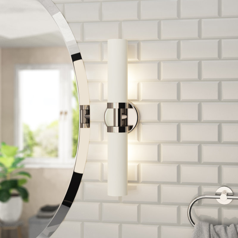 Charlesha 2-Light Dimmable Bath Bar, Brushed Nickel
