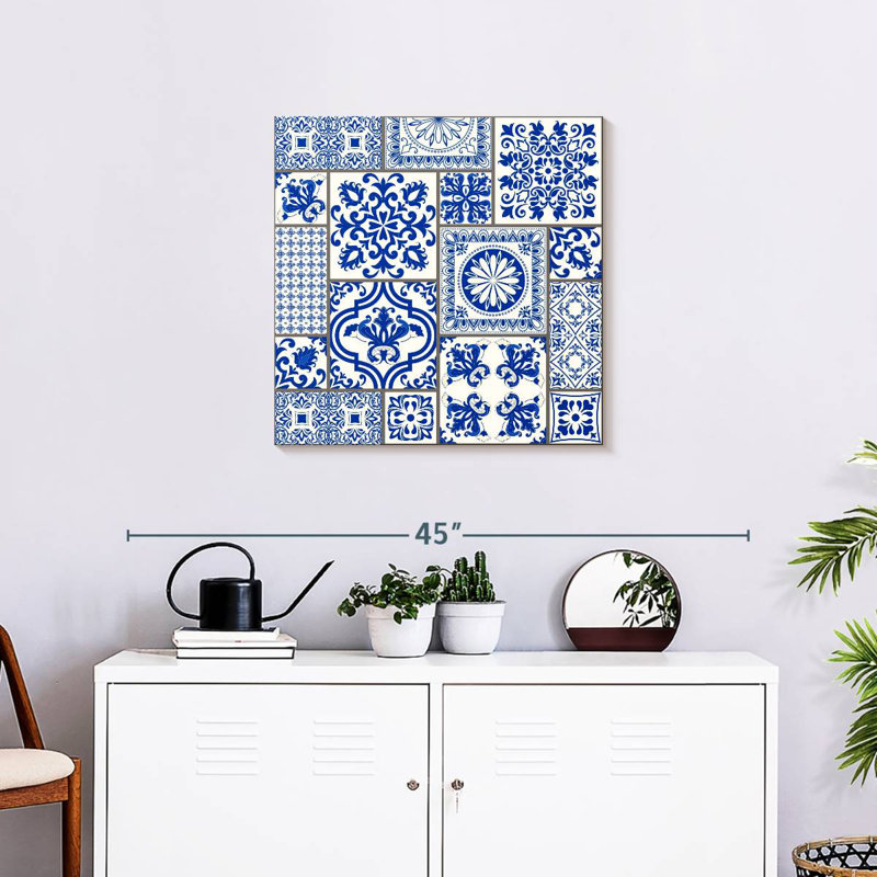 Carreaux de faïence bleue Kerner, H 24 po x l 24 po