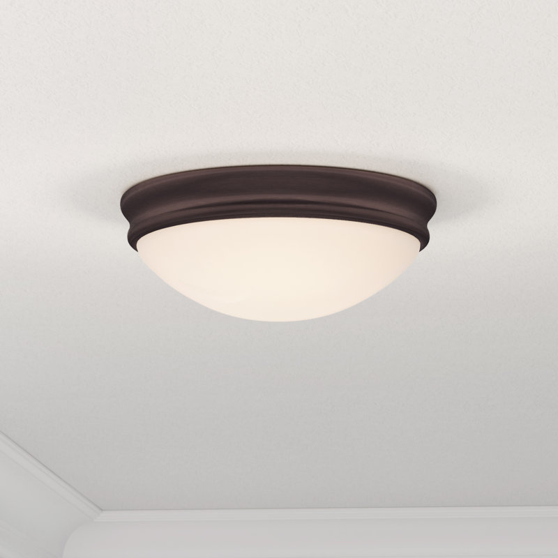 Lacourse Glass Flush Mount, Rubbed Bronze