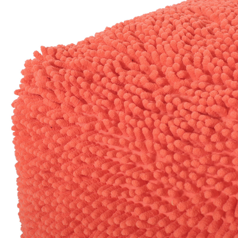 Repose-pieds carré de 16 po de largeur, 100 % polyester corail