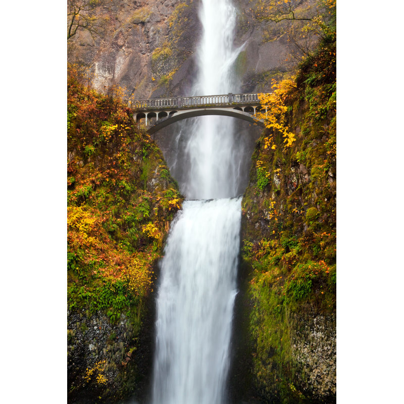 Multnomah Falls In Oregon by Alptraum - Wrapped Canvas Print, 30cm H x 46cm W