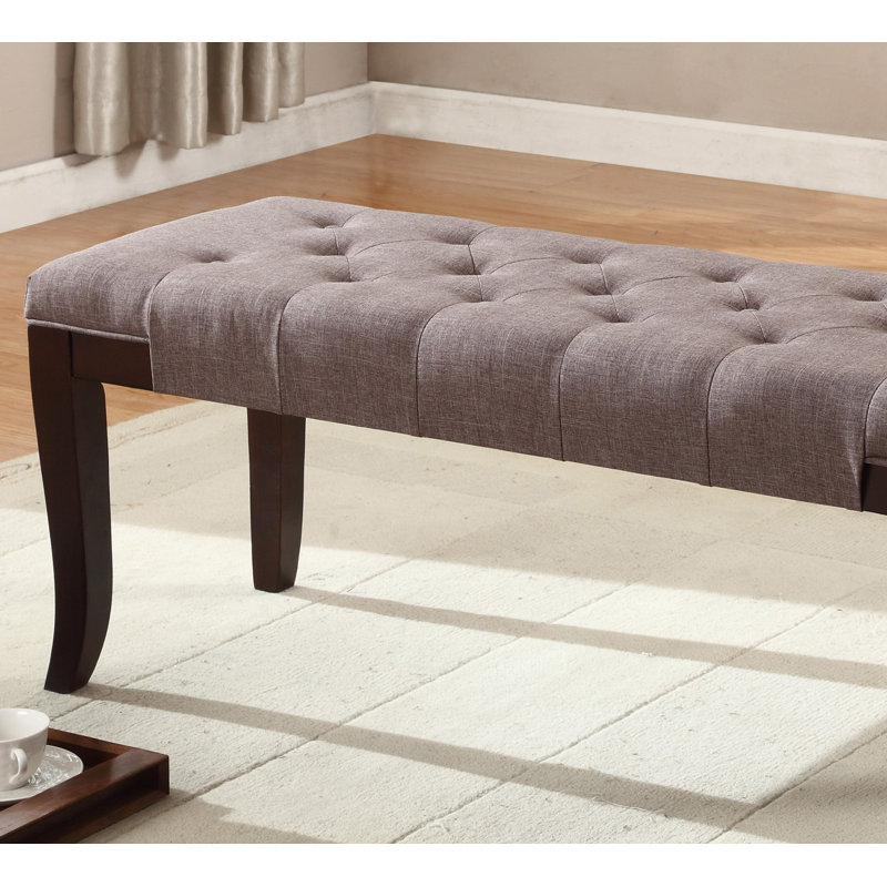Banc touffeté, tissu, brun
