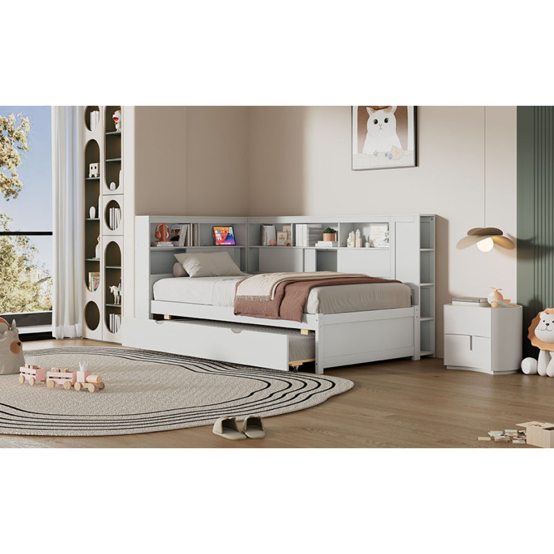Luxurious Wood Daybed With Storage And USB, Enhancing Bedroom Comfort, White