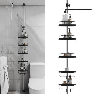 Corner Shower Caddy Tension Pole: Adjustable Stainless Steel