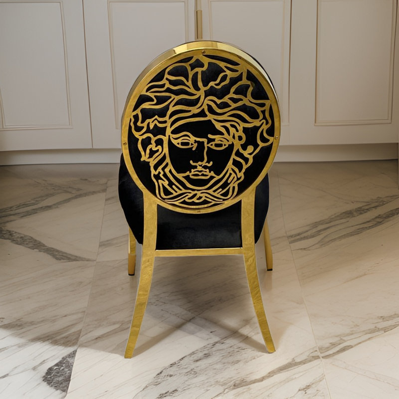 Velvet Upholstered Metal Parsons Chair
