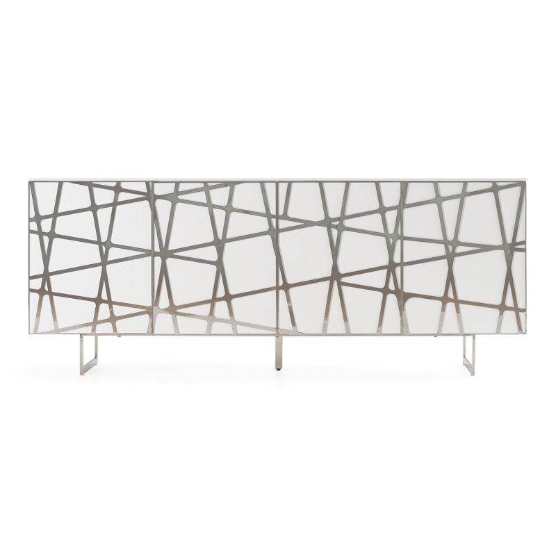 Sevan 79'' Sideboard, White/Silver