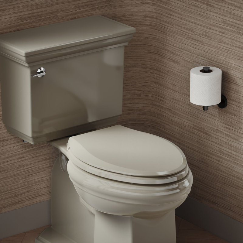 Cachet Nightlight Quiet-Close with Grip-Tight Elongated-Front Toilet Seat, Sandbar, Ready Latch