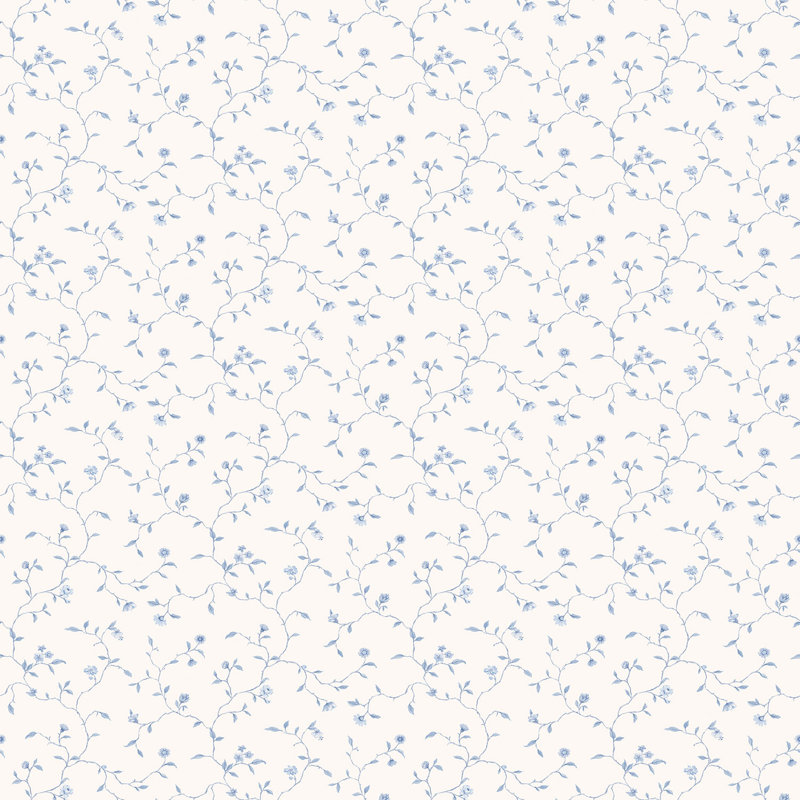 Schofield 10m x 53cm Matte Wallpaper Roll, Blue/White
