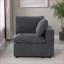 Canapé modulaire modulaire en U avec accoudoir droit, chenille gris ardoise pour le salon | Tissu | Gris ardoise-759060553