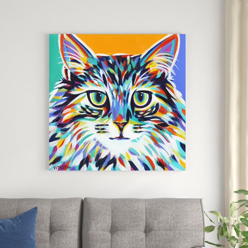 Chats dramatiques I, H 36 po x l 36 po x P 1,25 po