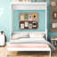 Grand lit escamotable avec tablette, blanc