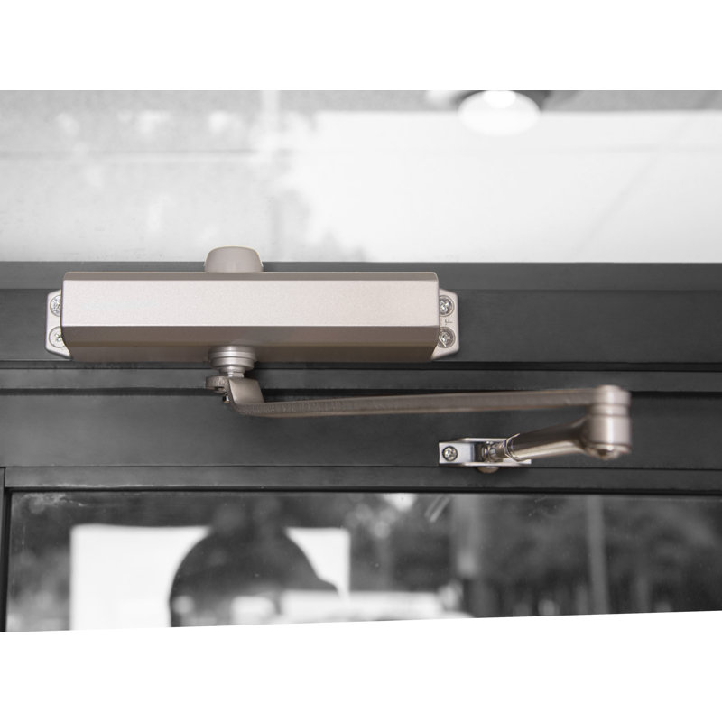 Commercial ADA Grade 1 Door Closer with Adjustable Spring Tension - Sizes 1-4, Aluminum