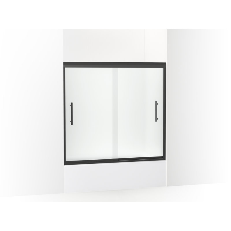 Finesse 54.62" W x 55.5" H Double Sliding Frameless Shower Door with Clean Coat Technology
