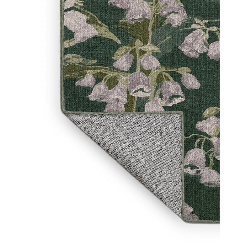 Tapis vert botanique lavable à la machine, Rond 3 pi