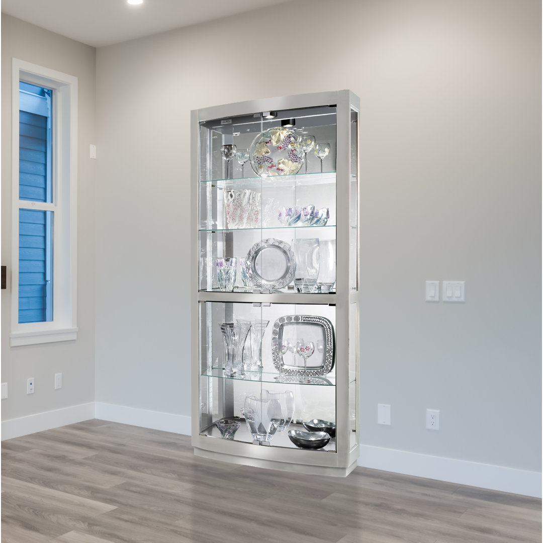 Gregory Curio Display Cabinet, Reeded Columns, Profiled Molding, Side Access Doors Latitude Run®