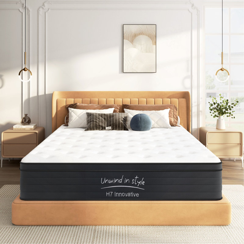 King Size Mattress,10 Inch Hybrid Mattress, Individually Pocketed Innerspring, Medium Firm, King, 10"