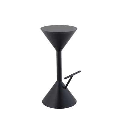 Chronos 29.75" Modern Sculptural Hourglass Backless Metal Bar Stool, Black Solid Iron Bar Chair with Footrest for Kitchen Island & Home Bar