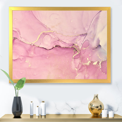 «Pink Marble Waves II», peinture sur toile