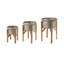 3 - Piece Metal and Wood Indoor/Outdoor Pot Planter Set