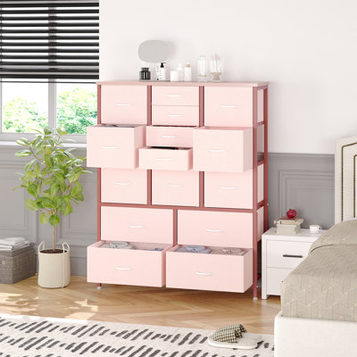 Commode 15 tiroirs avec commode en tissu