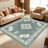 Teal Southwestern carpet-easy to clean, machine-washable, soft and comfortable; suitable for door mats, kitchens, living rooms, bedrooms, corridors, and laundry areas. Easy to clean, durable carpet for home decoration.-129890377