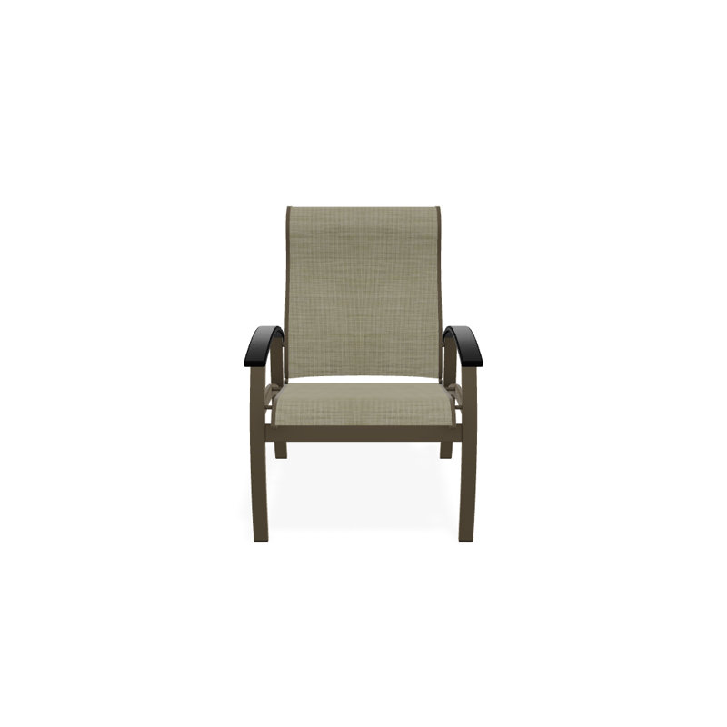 Chaise de patio Askar, Bois de plage texturé, Bristol taupe Sunbrella®, Noir