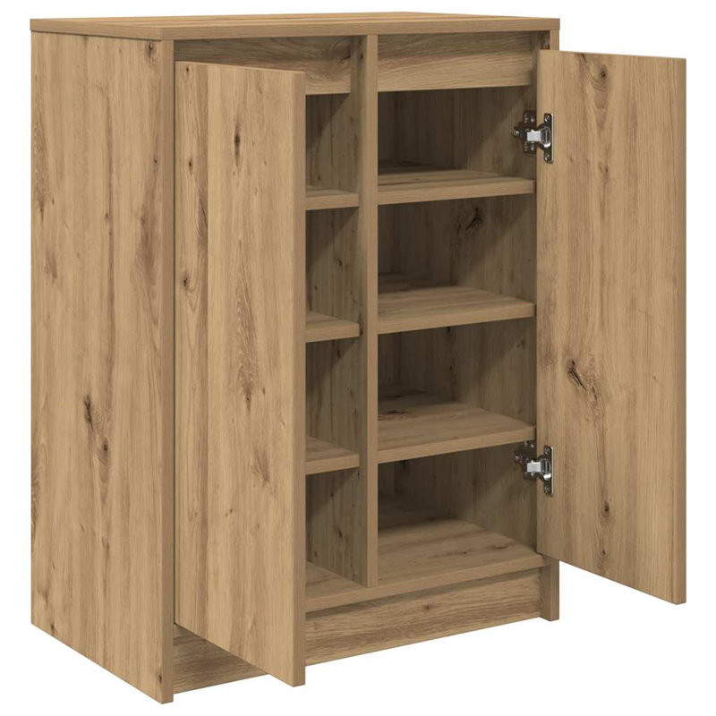 Shoe Cabinet 57X34x76 Cm Engineered Wood, Artisan Oak