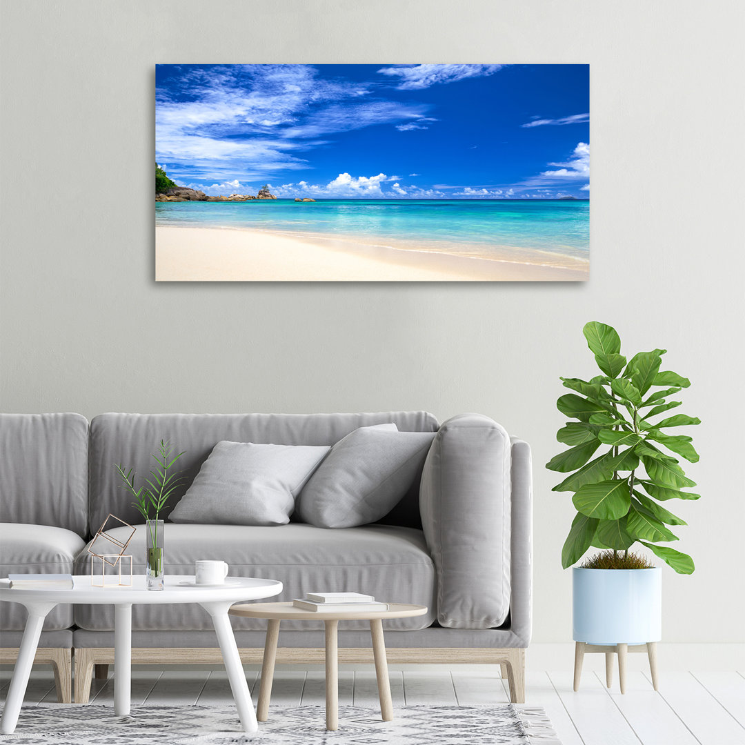 Leinwanddruck - Wandkunst - Drucke auf Leinwand - 100X50 Bildmotiv: Tropischer Strand