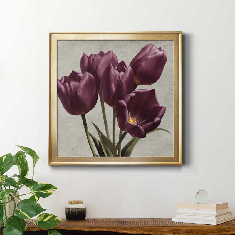 Royal Tulips - Photographie de cadre photo sur toile, Or, H 17,5 po x l 17,5 po x P 1,5 po