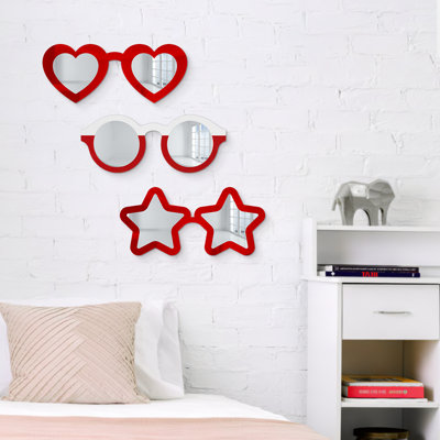 Mirrored Sunglasses Wall Decor Heart Eyes Star Eyes Cool Classic Styles