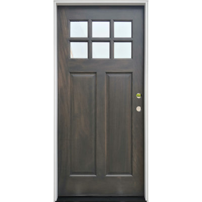 Porte d'entrée pré-montée en bois d'acajou prête à installer Craftsman