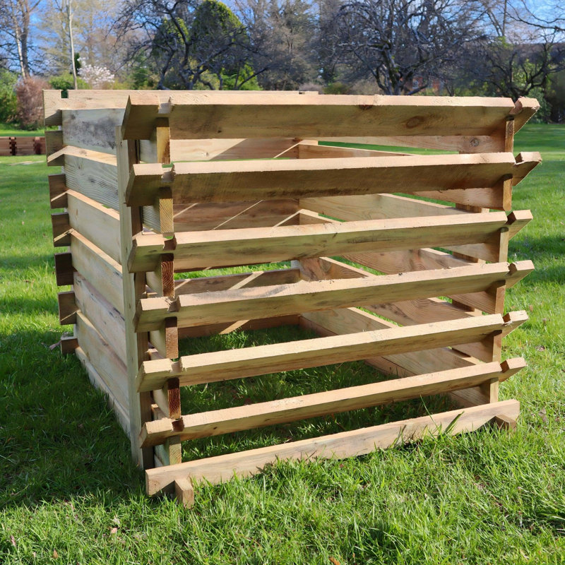Pescadero Easy Fill Wooden Compost Bin Composter 449 Litres