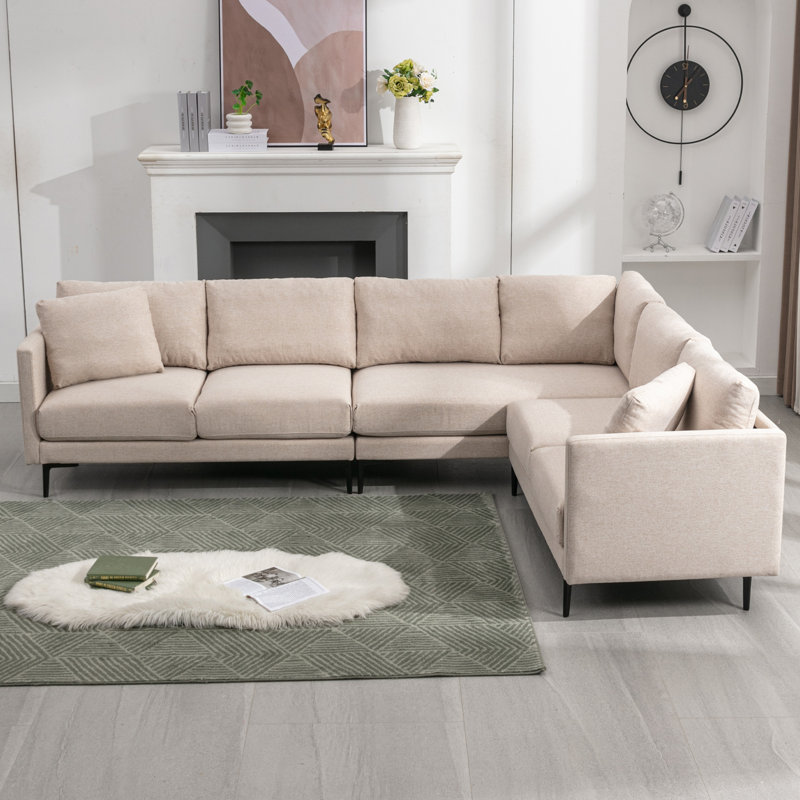 Canapé modulaire Ivy Bronx, Lin beige