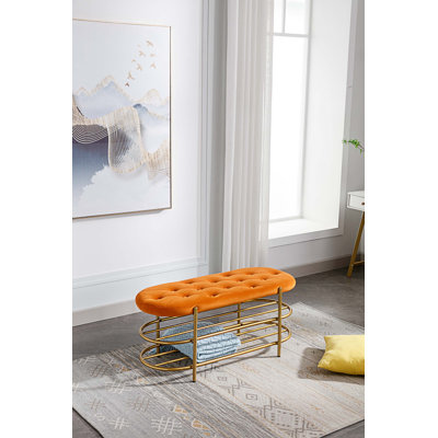 Banc de rangement en velours Rosheda