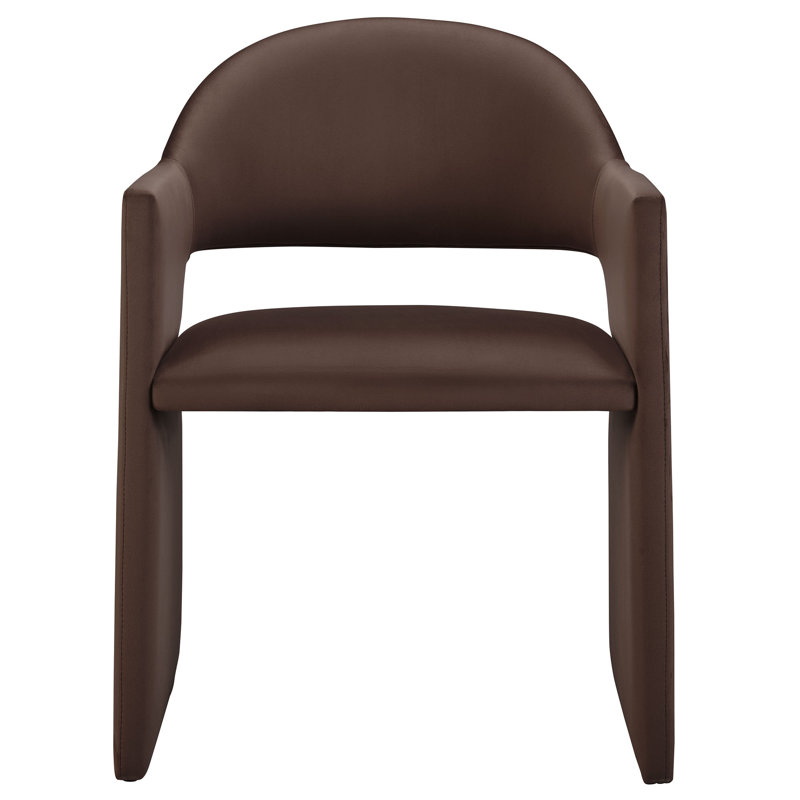 Talia Performance Velvet Dining Armchair, Chocolate Brown