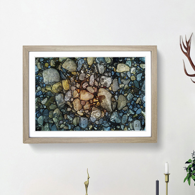 Rocks - Picture Frame Painting Print, 36cm H x 48cm W x 2cm D, Oak Framed