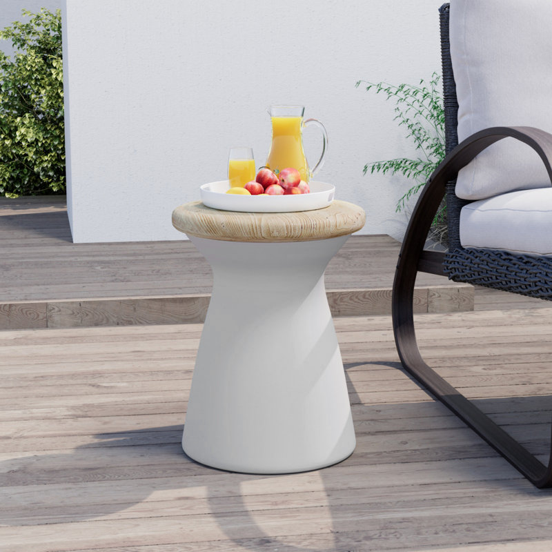 Round Concrete Outdoor Side Table
