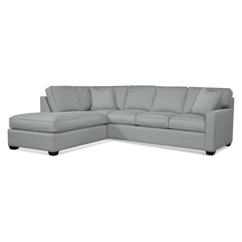 Ellora Upholstered Chaise L-Sectional, Java, Left Hand Facing, Light Blue Performance Fabric; 0851-55