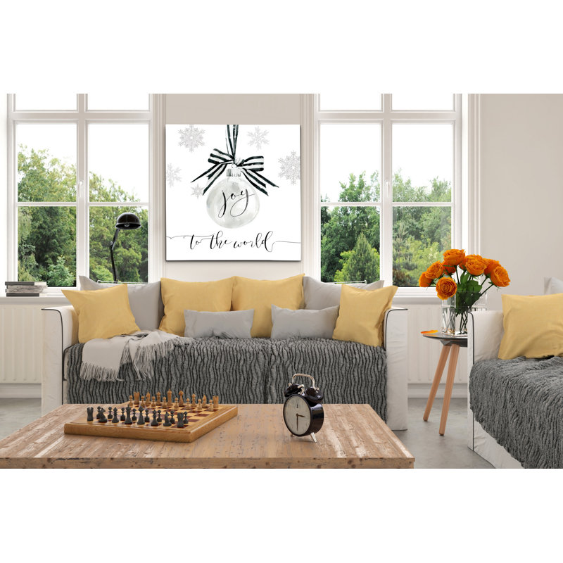 Joy Joy Ornament - impression d'art textuel, H 32 po x l 32 po x P 1,5 po, Toile tendue