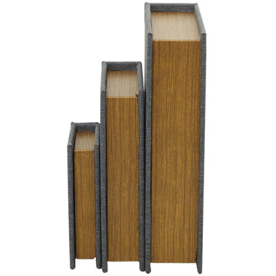 Linen Fabric Faux Storage Book Decorative Box Set