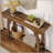 Wood Console Table Behind Couch, 2-Tier Small Entryway Table With Storage, Farmhouse Narrow Sofa Table For Hallway, Living Room