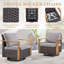 Ensemble de mobilier de patio pour 7 personnes avec table de foyer, ensemble de conversation en osier toutes saisons avec chaise et coussins épais Drazen-73943764-73943767