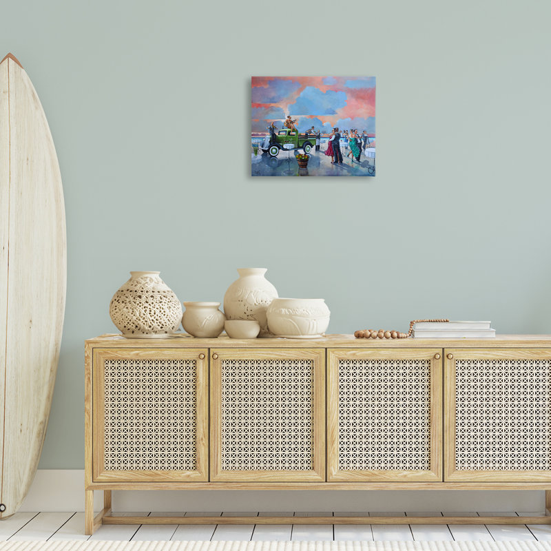 «Beach Ballroom Dance», art mural sur toile par Ronald West, H 16 po x l 20 po