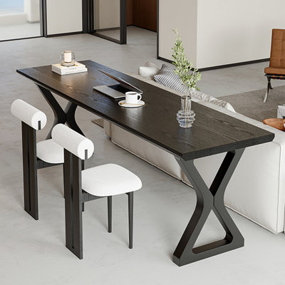 Black Rectangular Solid Wood desk