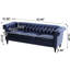Canapé 3 places 217,8 cm, accoudoirs carrés traditionnels, revêtement en similicuir souple, coussins amovibles, rembourrage à haut rebond, structure en bois massif, pieds larges en bouleau, cadre confortable